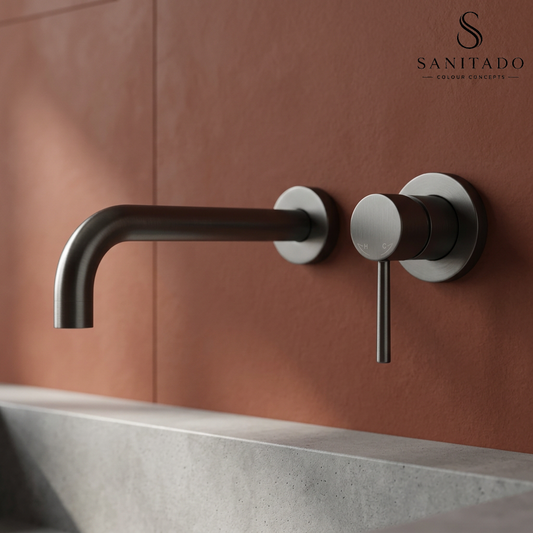 Complete wandinbouw mengkraan Sanitado Industry Belize in gunmetal