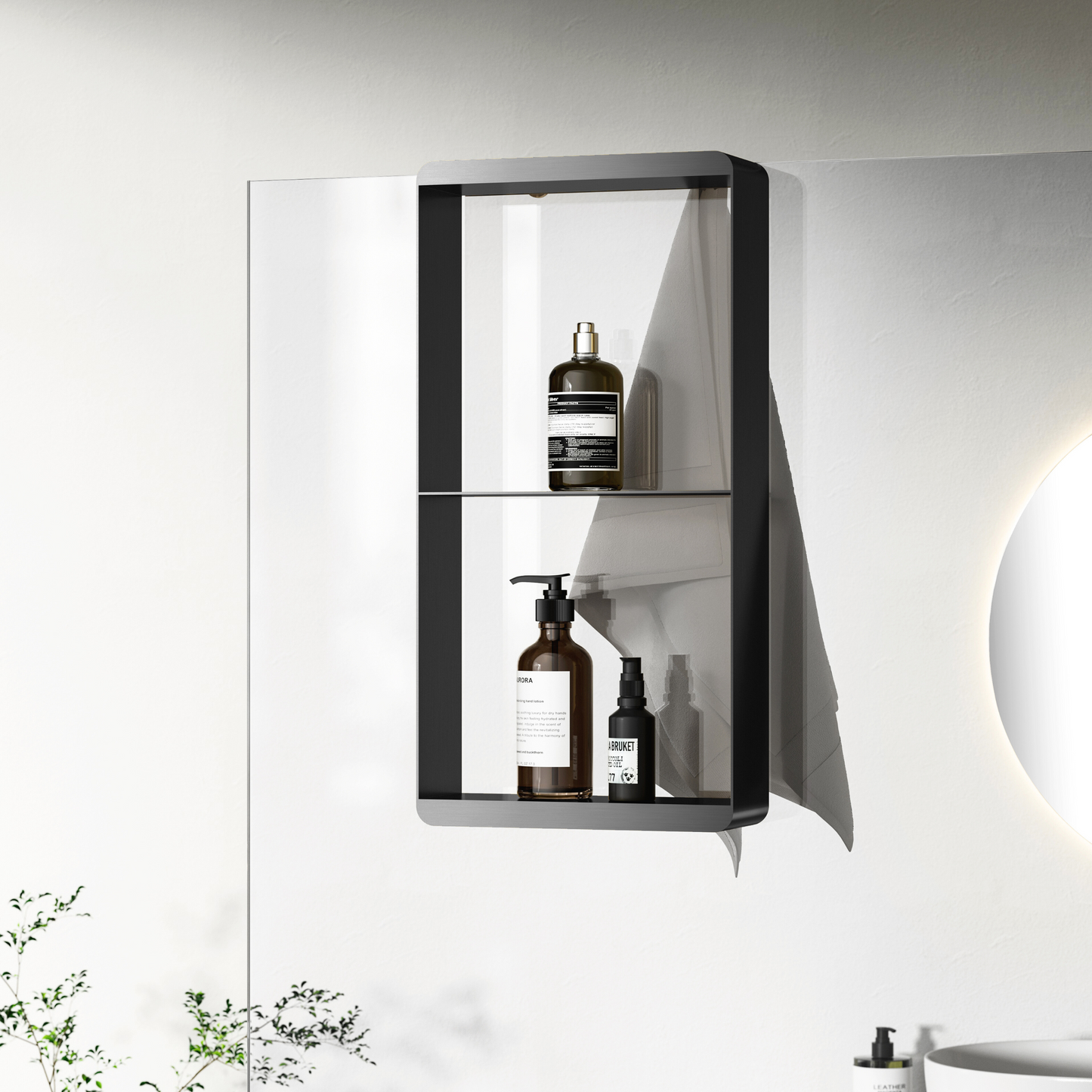 Hangend doucherek 50x25x9cm Sanitado Industry Soap in gunmetal