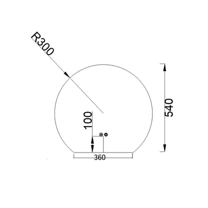 Sanitado Industry Sunset Luxe Badkamer Spiegel Half Rond 60x54 cm