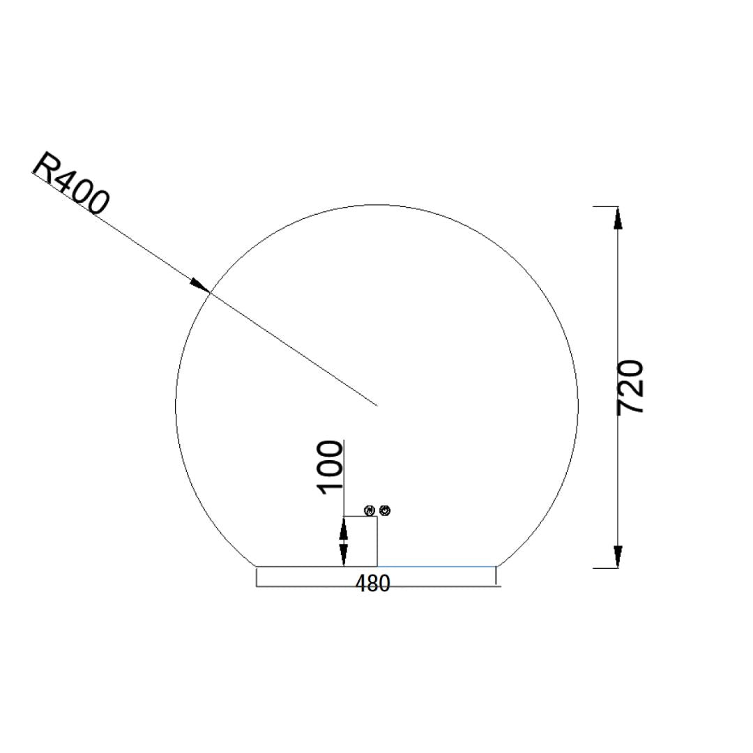 Sanitado Industry Sunset Luxe Badkamer Spiegel Half Rond 80x72 cm