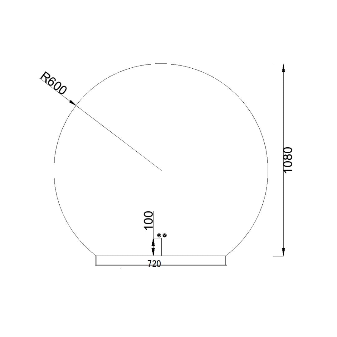Sanitado Industry Sunset Luxe Badkamer Spiegel Half Rond 120x110 cm