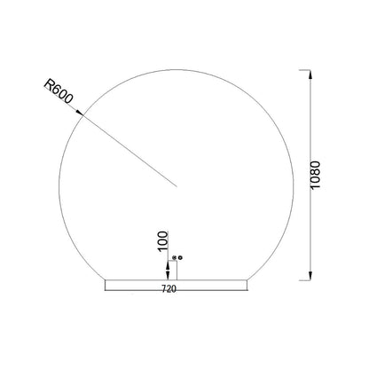 Sanitado Industry Sunset Luxe Badkamer Spiegel Half Rond 120x110 cm