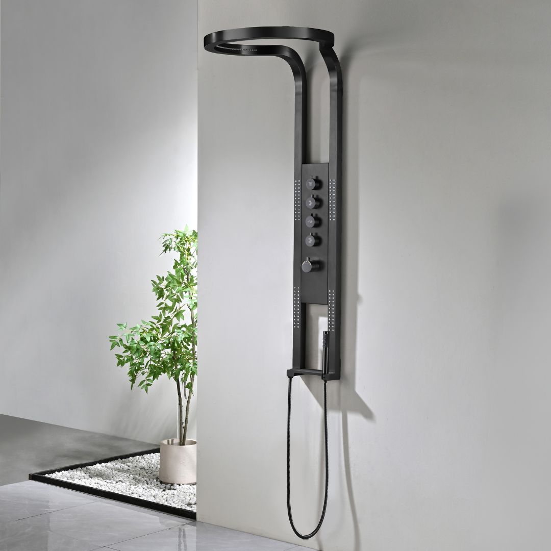 Thermostatische douchehemel Sanitado Industry Future 2.0 in mat zwart