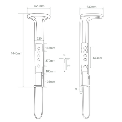 Thermostatische douchehemel Sanitado Industry Future in RVS