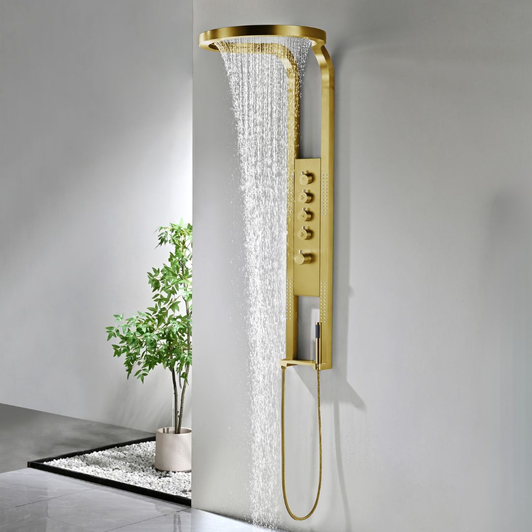 Thermostatische douchehemel Sanitado Industry Future in mat goud
