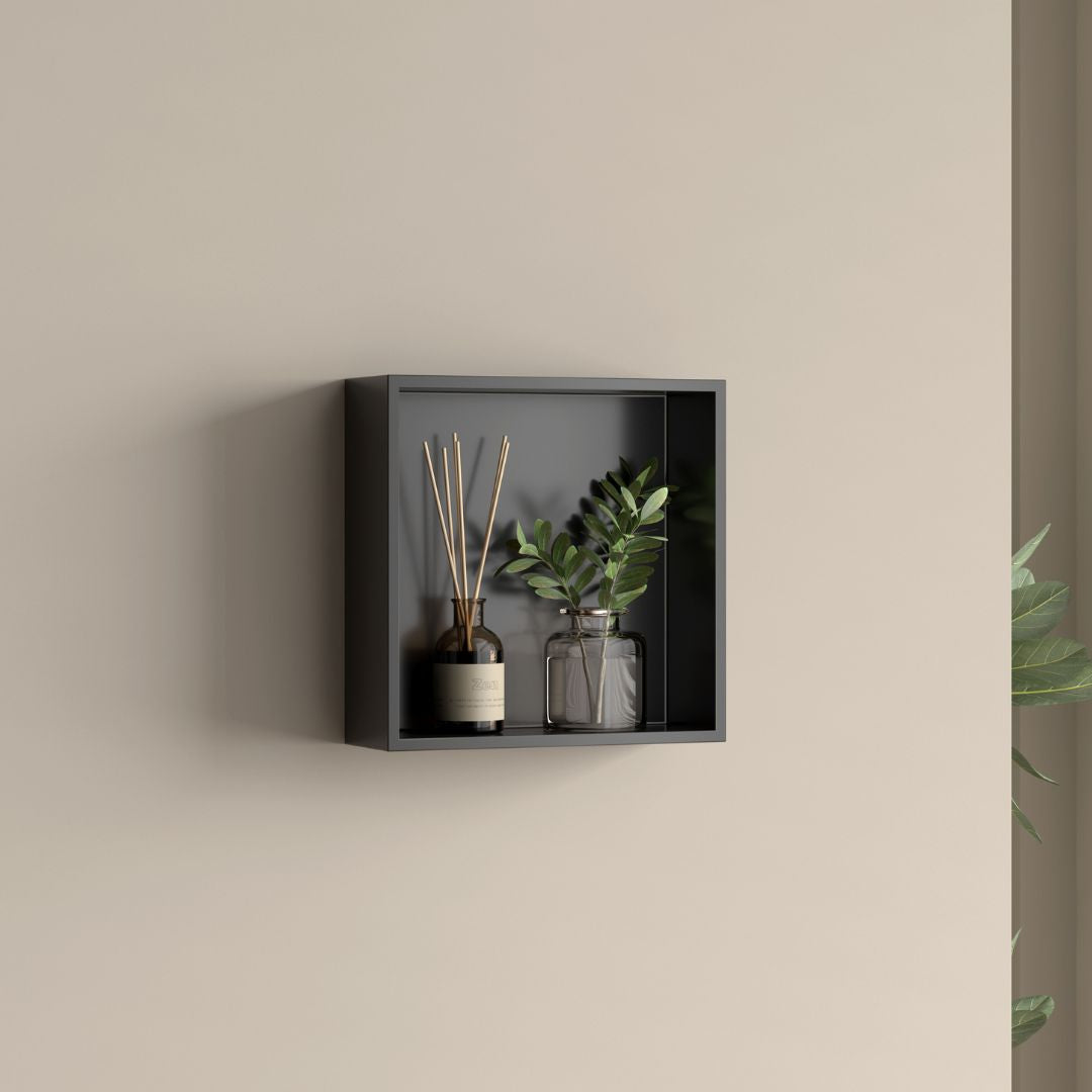 Badkamer opbouwnis 30x30x8cm Sanitado Industry Logy in mat zwart