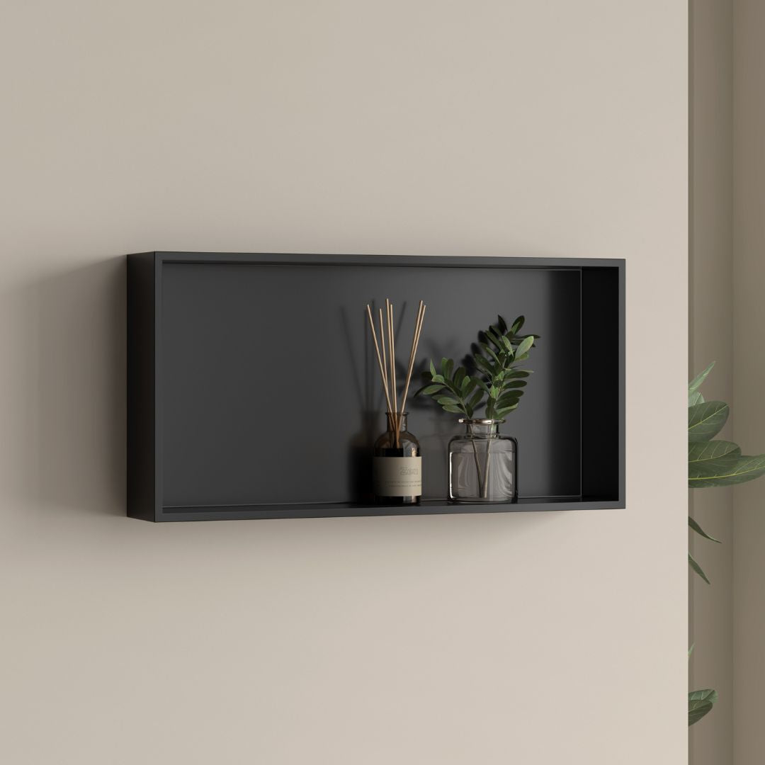 Badkamer opbouwnis 60x30x8cm Sanitado Industry Bandy in mat zwart