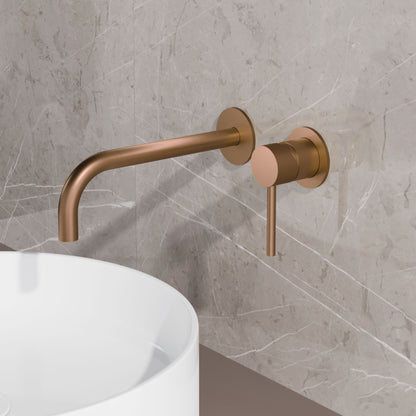 Complete wandinbouw mengkraan Sanitado Industry in mat brons