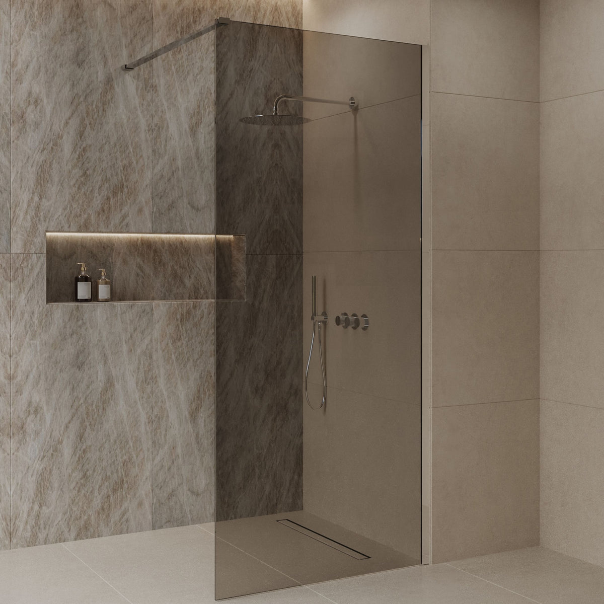 Sanitado Dalis Inloopdouche Rookglas Chrome Profielen 80x200 cm