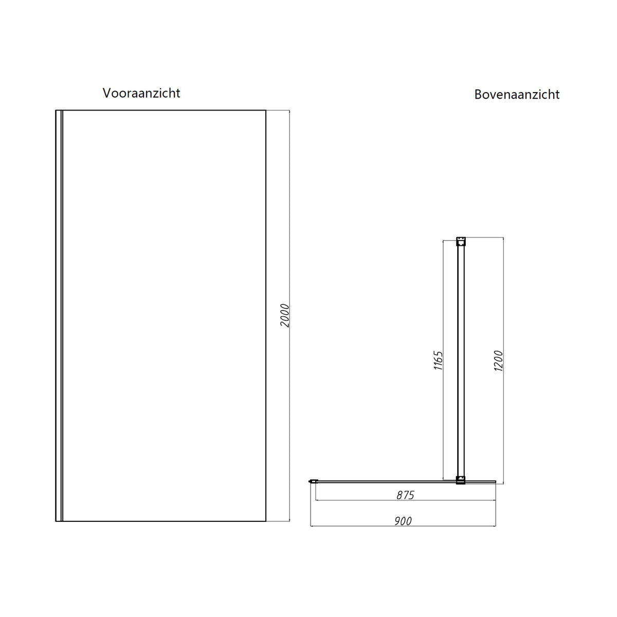 Sanitado Dalis Inloopdouche Rookglas Chrome Profielen 90x200 cm