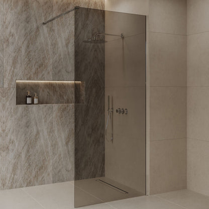 Sanitado Dalis Inloopdouche Rookglas Chrome Profielen 120x200 cm