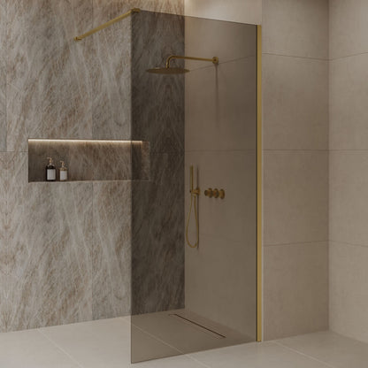 Sanitado Dalis Inloopdouche Rookglas Mat Goud Profielen 80x200 cm
