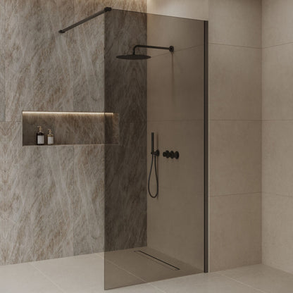 Sanitado Dalis Inloopdouche Rookglas Gunmetal Profielen 120x200 cm
