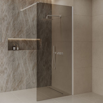 Sanitado Dalis Inloopdouche Rookglas Mat Wit Profielen 100x200 cm