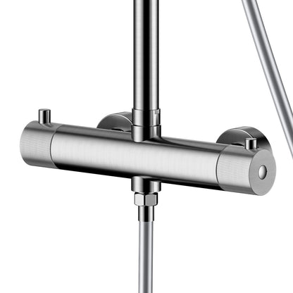 Complete thermostatische regendouche rond Sanitado Industry in RVS