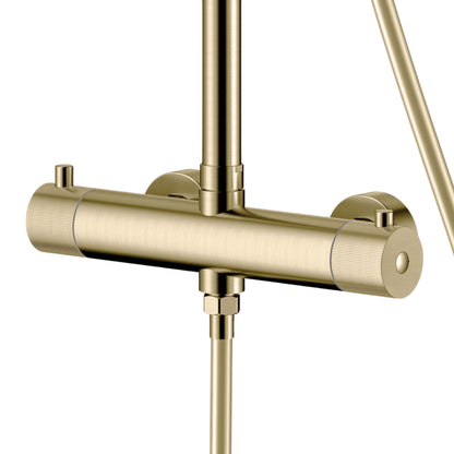 Complete thermostatische regendouche rond Sanitado Industry RVS-304 in mat goud