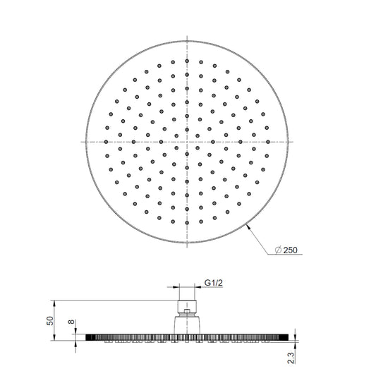 Sanitado Industry Luxe Ronde Regendouche 25cm Mat Brons