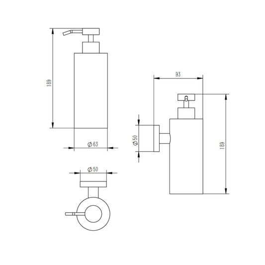 Zeepdispenser Sanitado Industry Fiona wandmontage in mat brons
