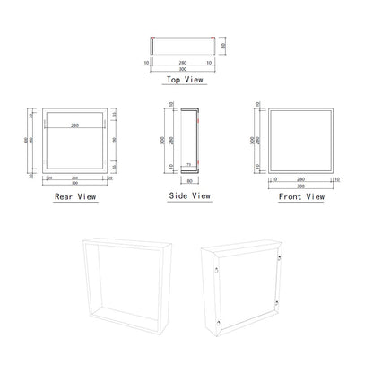 Badkamer opbouwnis 30x30x8cm Sanitado Industry Logy in mat goud