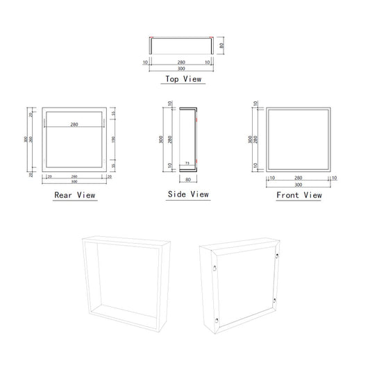 Badkamer opbouwnis 30x30x8cm Sanitado Industry Logy in mat goud