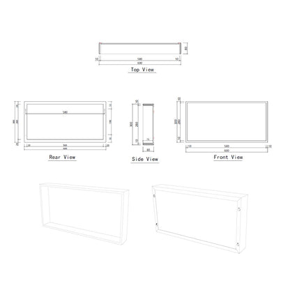 Badkamer opbouwnis 60x30x8cm Sanitado Industry Bandy in mat goud