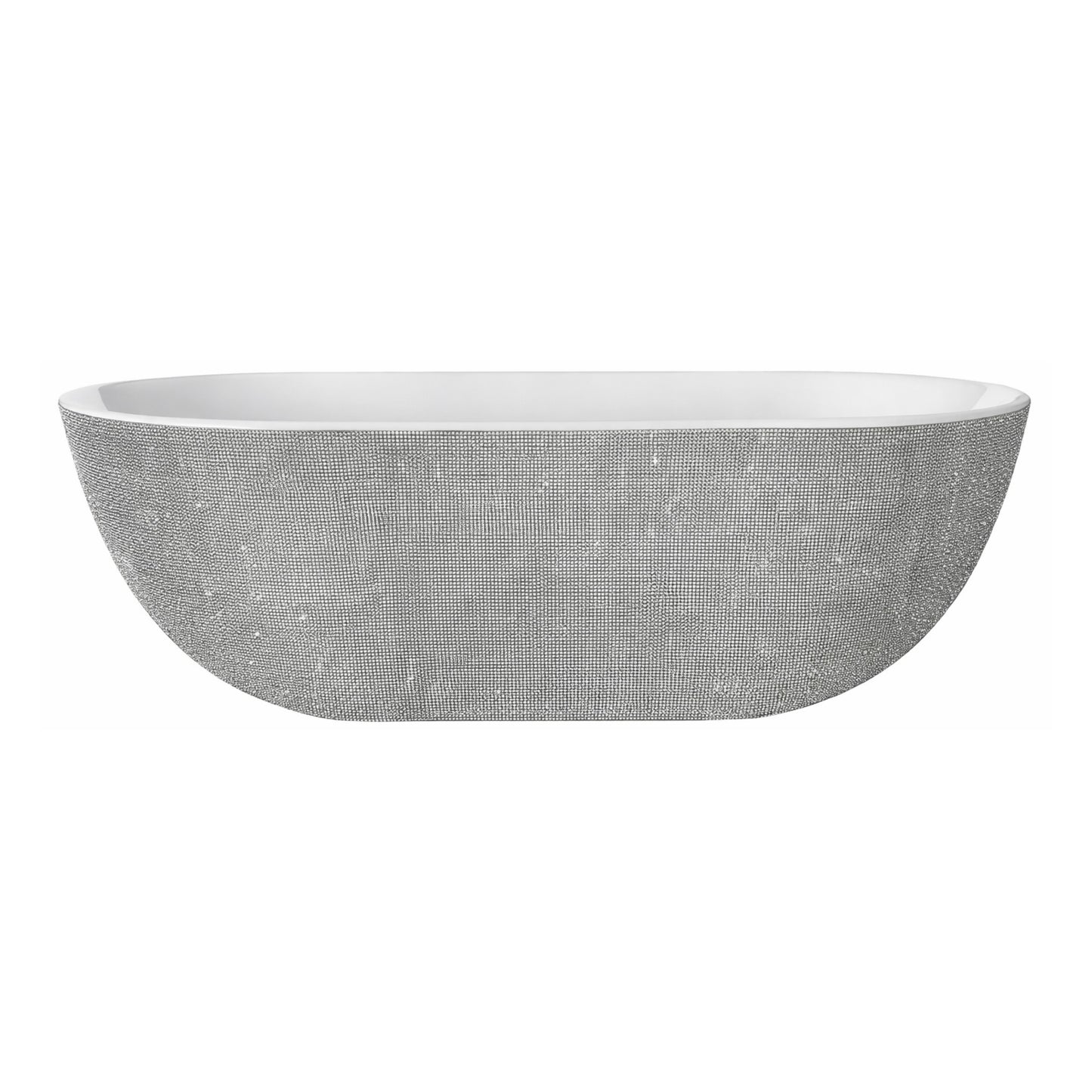 Vrijstaand ligbad Sanitado Industry Diamonds 180x86cm zilver