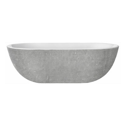 Vrijstaand ligbad Sanitado Industry Diamonds 180x86cm zilver