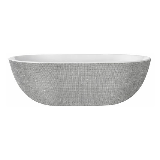 Sanitado Industry Diamonds Luxe Vrijstaand Bad 180x86cm Zilver