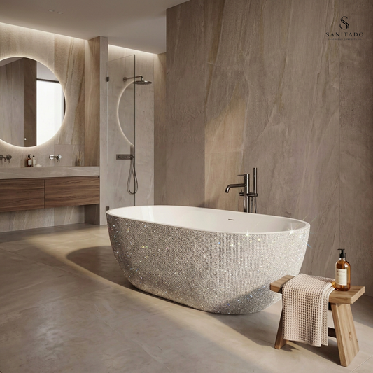 Sanitado Industry Diamonds Luxe Vrijstaand Bad 180x86cm Zilver