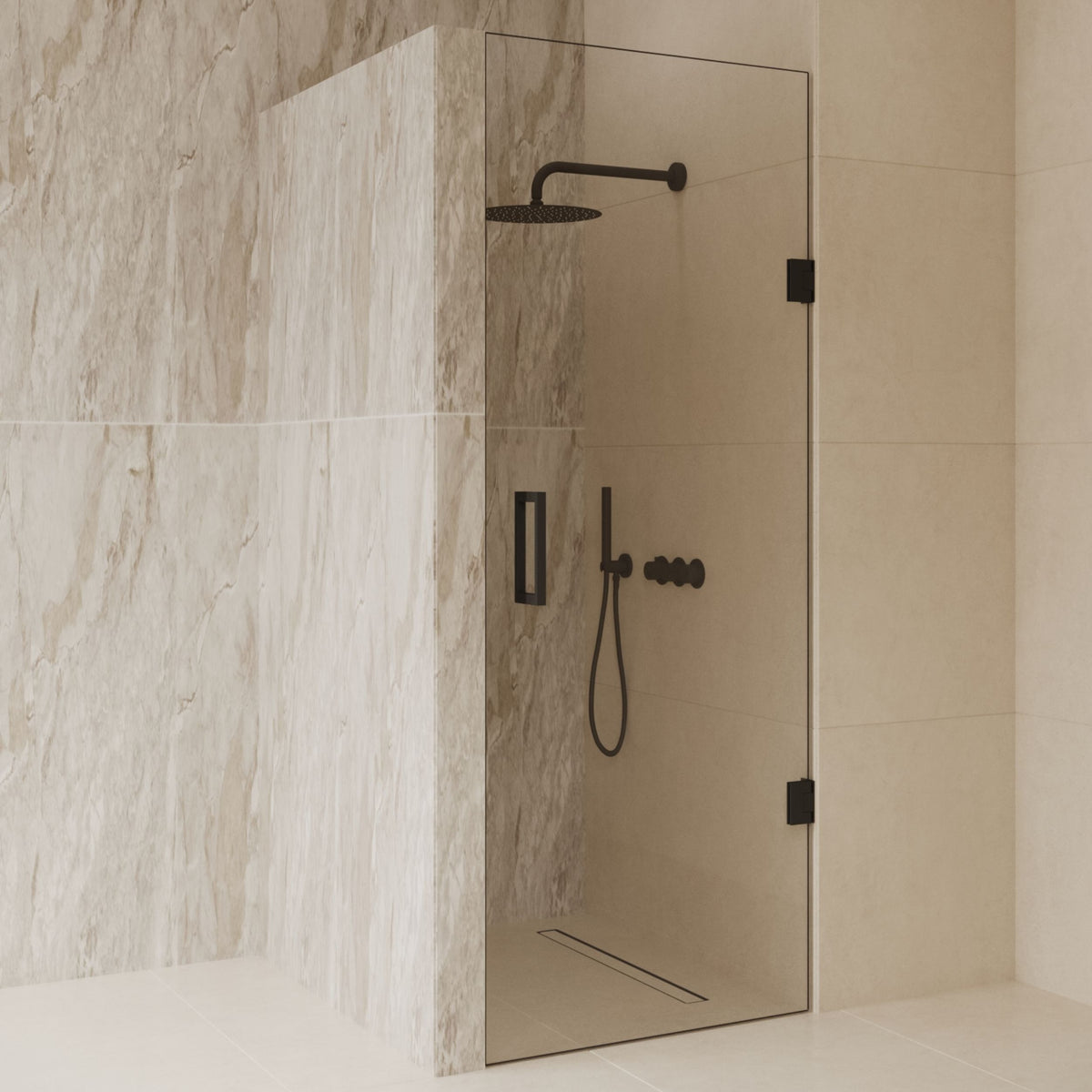 Sanitado Dalis Nisdeur Helder Glas Mat Zwart Profielen 90x200 cm