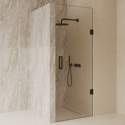 Sanitado Dalis Nisdeur Helder Glas Mat Zwart Profielen 100x200 cm