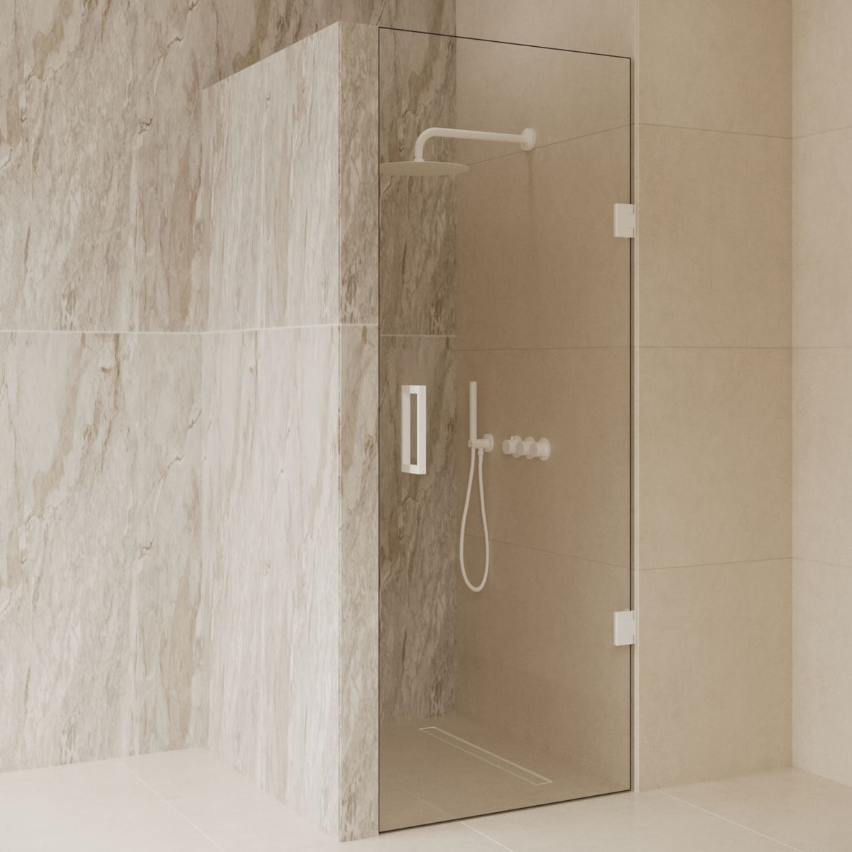 Sanitado Dalis Nisdeur Helder Glas Mat Wit Profielen 90x200 cm