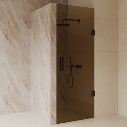 Sanitado Dalis Nisdeur Sepia Glas Mat Zwart Profielen 70x200 cm