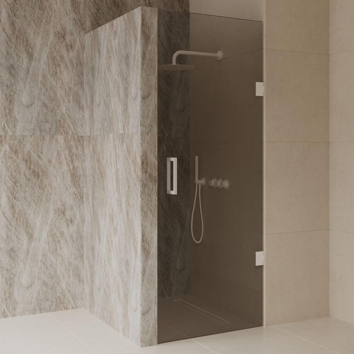 Sanitado Dalis Nisdeur Rookglas Mat Wit Profielen 70x200 cm