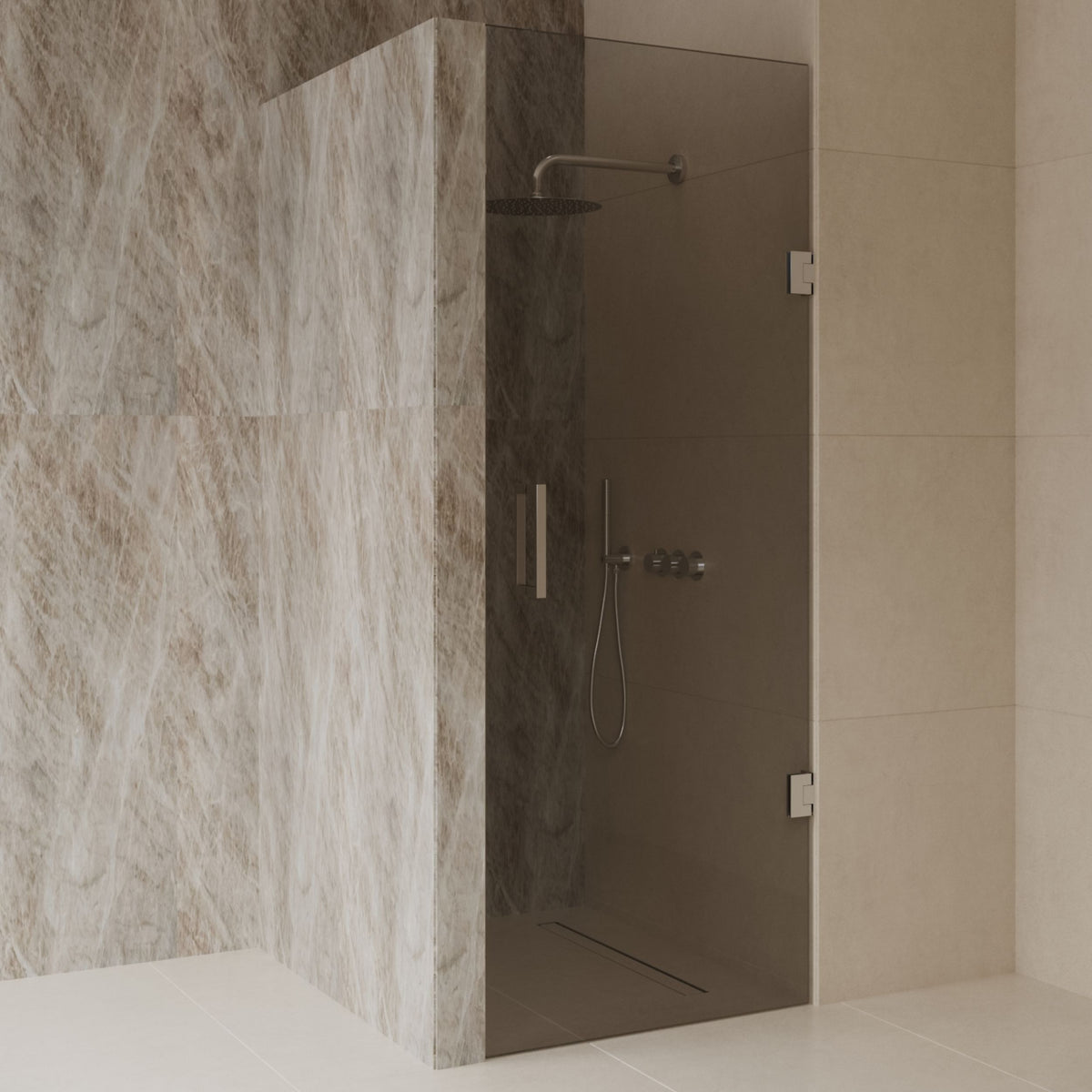 Sanitado Dalis Nisdeur Rookglas RVS Profielen 80x200 cm