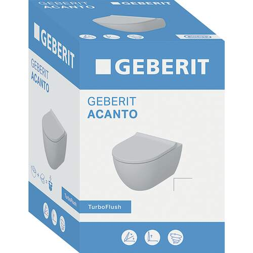 Wandcloset Geberit Acanto Turbo Flush randloos met softclose toiletzitting - foto #3