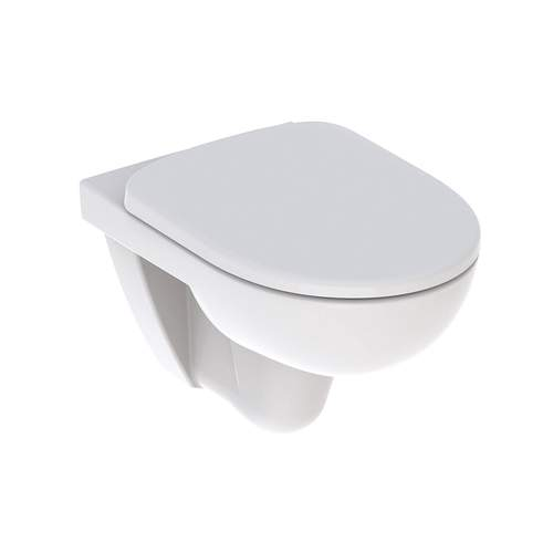 Wandcloset Geberit 280 Basic rimless met softclose toiletzitting in glanzend wit - foto #1