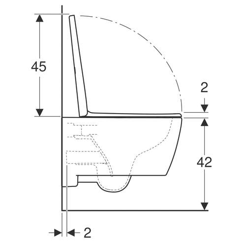 Wandcloset Geberit iCon diepspoel randloos met softclose toiletzitting - foto #4