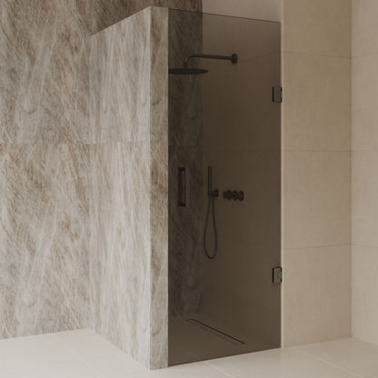 Sanitado Dalis Nisdeur Rookglas Gunmetal Profielen 90x200 cm