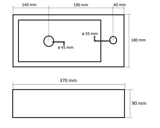 Toilet fonteinbakje Sanitado rainbow links 37 x 18 x 9cm mat grijs