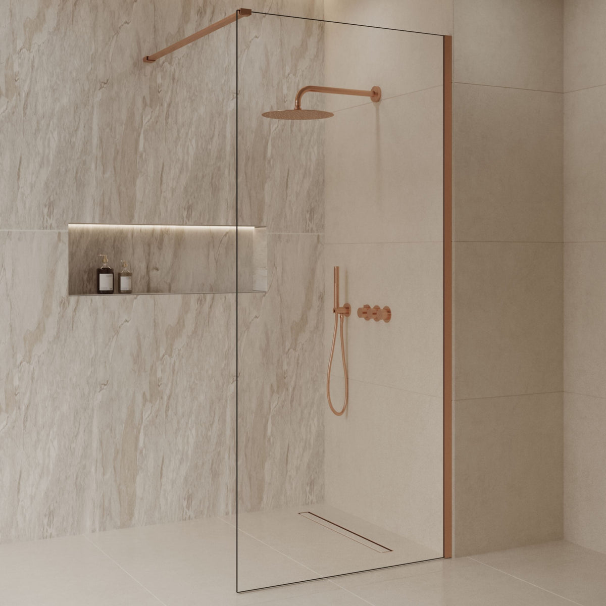 Sanitado Dalis Inloopdouche Helder Glas Mat Brons Profielen 110x200 cm