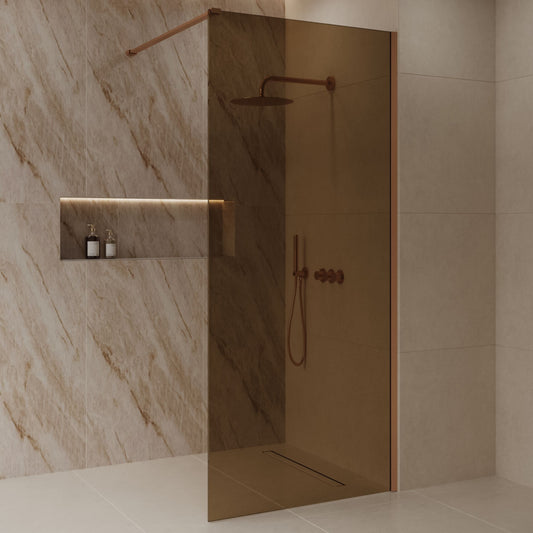 Sanitado Dalis Inloopdouche Sepia Glas Mat Brons Profielen 120x200 cm