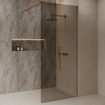 Sanitado Dalis Inloopdouche Rookglas Mat Brons Profielen 90x200 cm