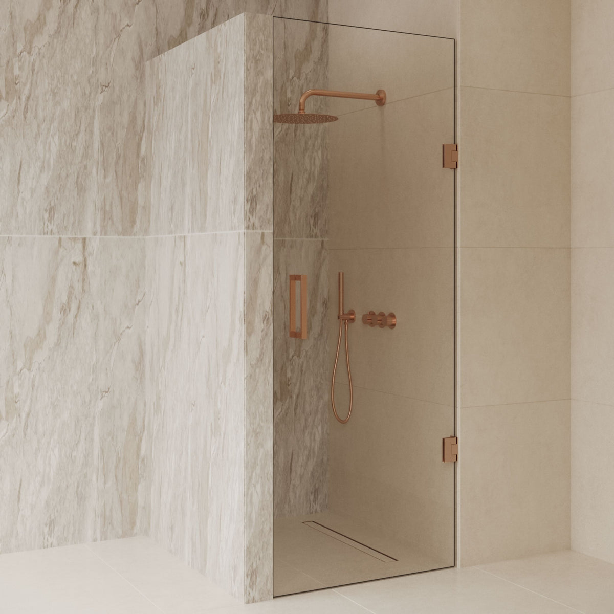 Sanitado Dalis Nisdeur Helder Glas Mat Brons Profielen 80x200 cm