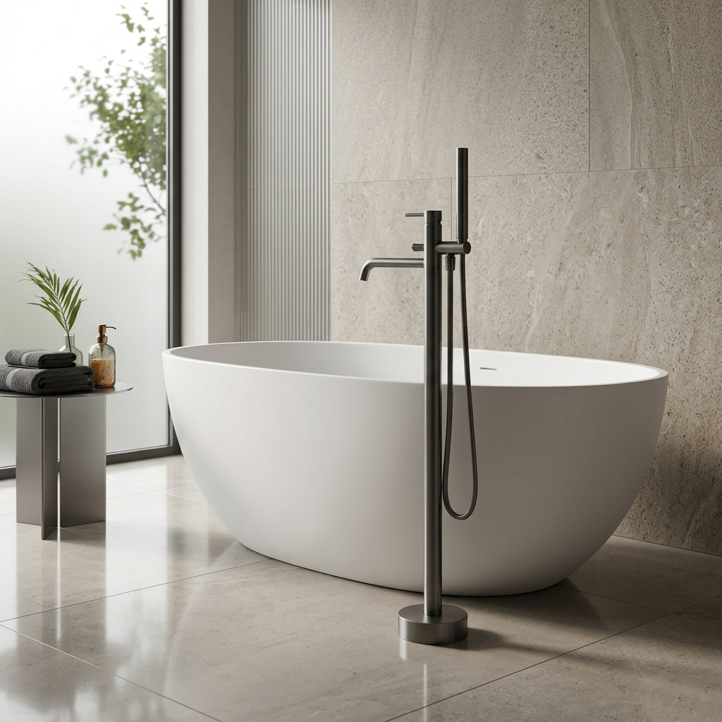 Vrijstaande badmengkraan Sanitado Industry High-End in gunmetal