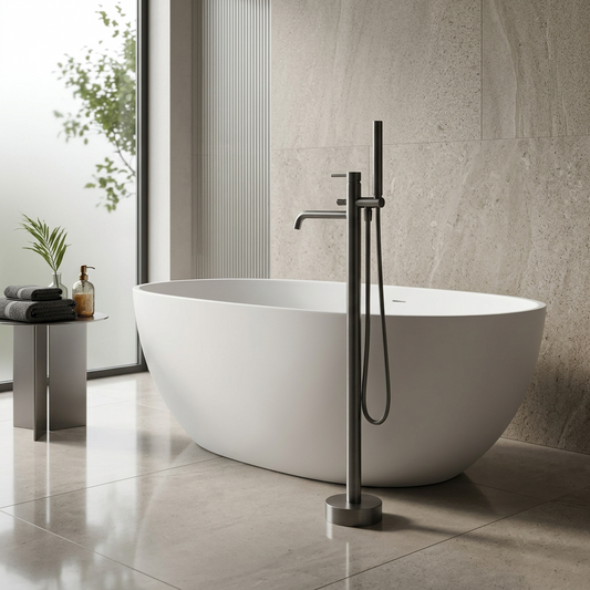 Vrijstaande badmengkraan Sanitado Industry High-End in gunmetal