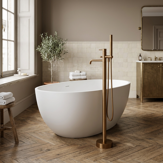 Vrijstaande badmengkraan Sanitado Industry High-End in mat brons