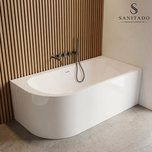 Complete 3-knops inbouw badkraanset Sanitado Industry in gunmetal