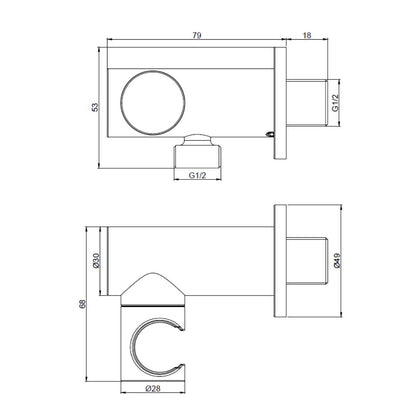 Complete 3-knops inbouw badkraanset Sanitado Industry in mat brons