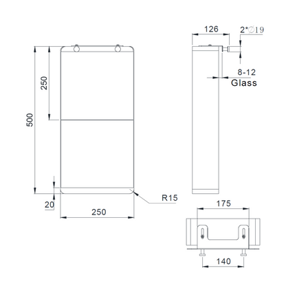 Hangend doucherek 50x25x9cm Sanitado Industry Soap in mat brons